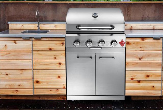 Customized embedded Outdoor Stainless Steel gas bbq grill/charcoal bbq ...